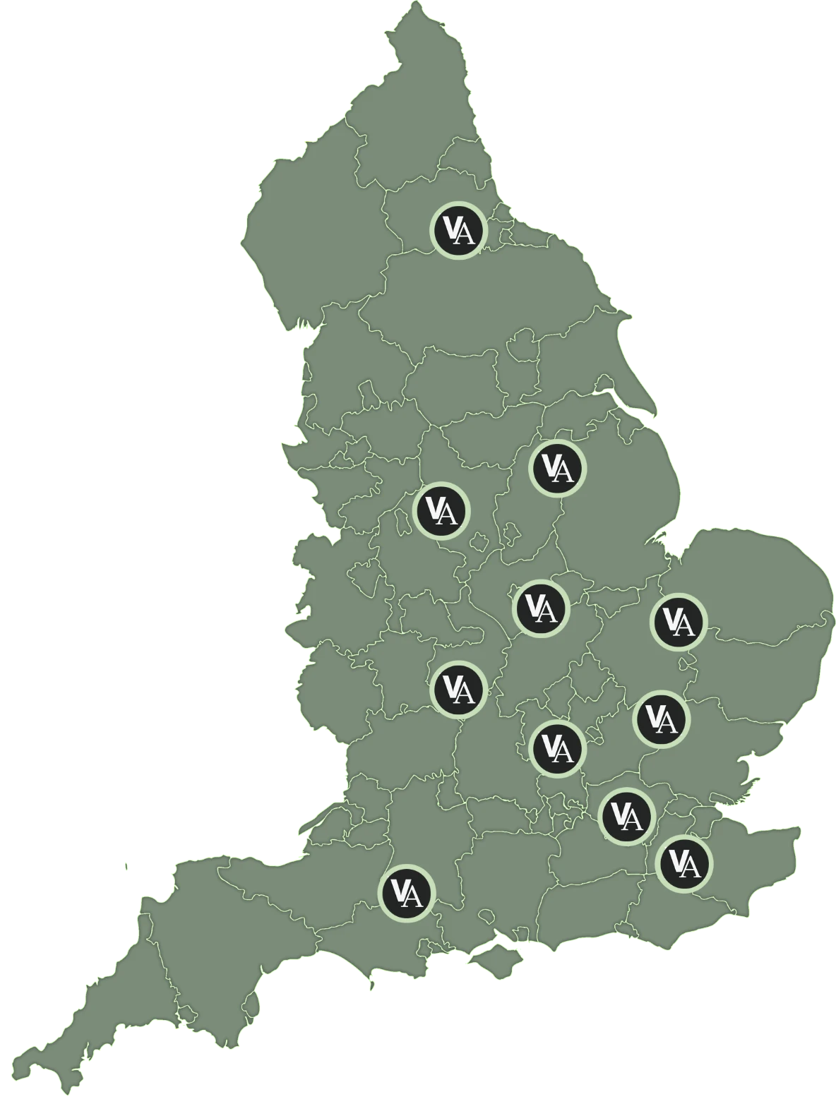 UK Map showing VacatAd service locations across major cities