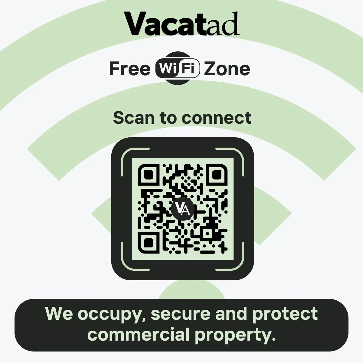 VacatAd Wi-Fi hub installed in a vacant commercial unit, delivering public connectivity